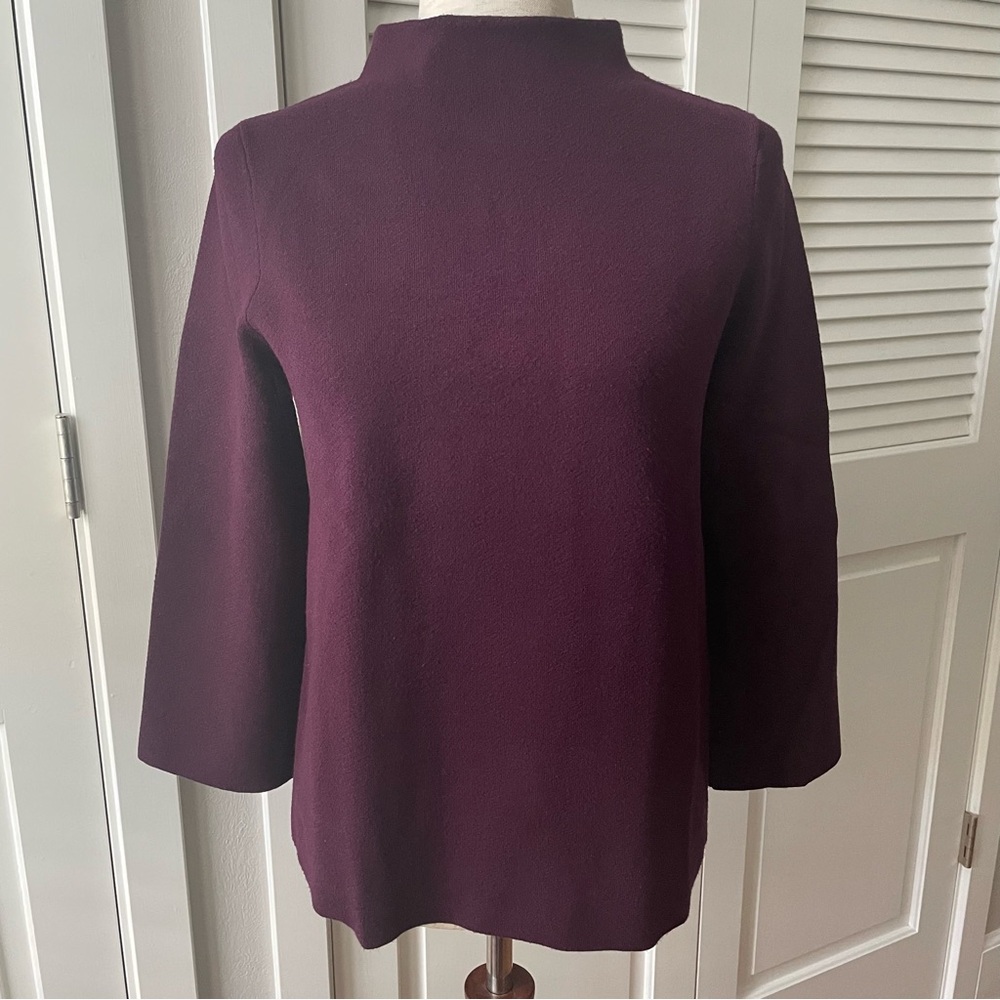 Chicos Mock Neck Pullover Knit Sweater Top Long Sleeved Size Small